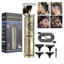 Men's Retro Oil Hair Clippers Hair Salon Carved Electric Clippers Home USB Charging Hair Clippers T-type Blades Scissors